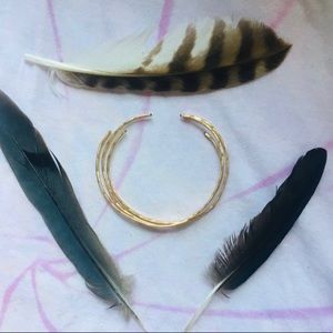 Handmade hammered goldfill bracelet set